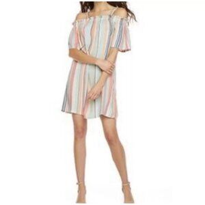 Peyton & Parker Colorful Striped Cold Shoulder Dress Size small